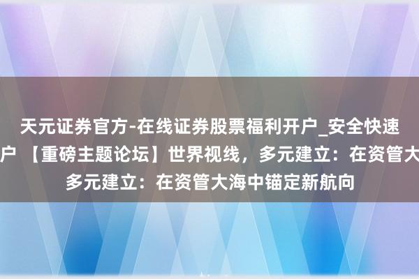 天元证券官方-在线证券股票福利开户_安全快速配资杠杆在线开户 【重磅主题论坛】世界视线，多元建立：在资管大海中锚定新航向