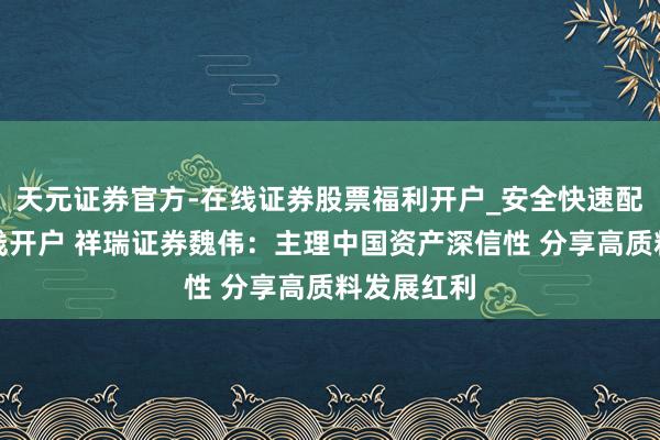 天元证券官方-在线证券股票福利开户_安全快速配资杠杆在线开户 祥瑞证券魏伟：主理中国资产深信性 分享高质料发展红利